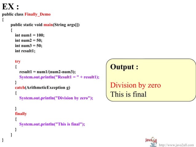 Java Exception handling | PPS