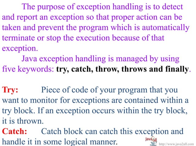 Java Exception handling | PPT