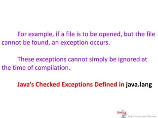 Java Exception handling Slide 14