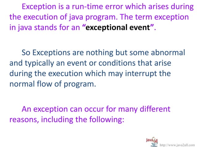 Java Exception handling