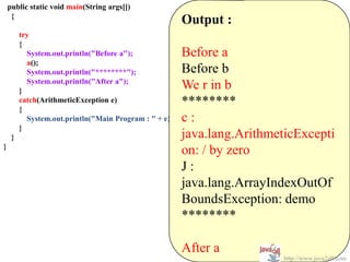 Java Exception handling Slide 39