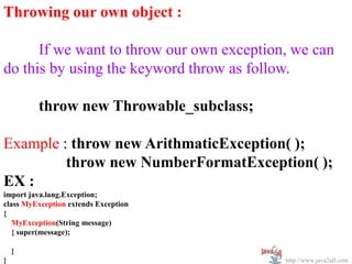 Java Exception handling Slide 40