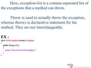 Java Exception handling Slide 46