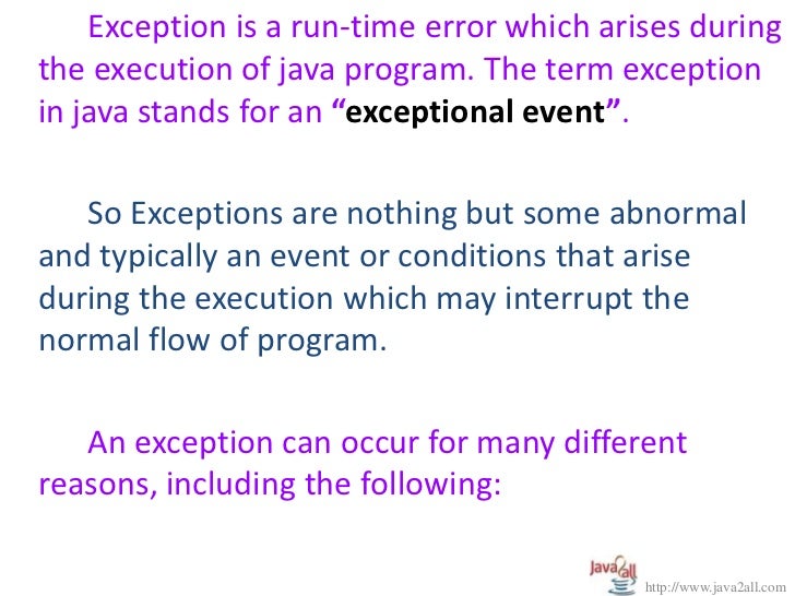 Java Exception handling