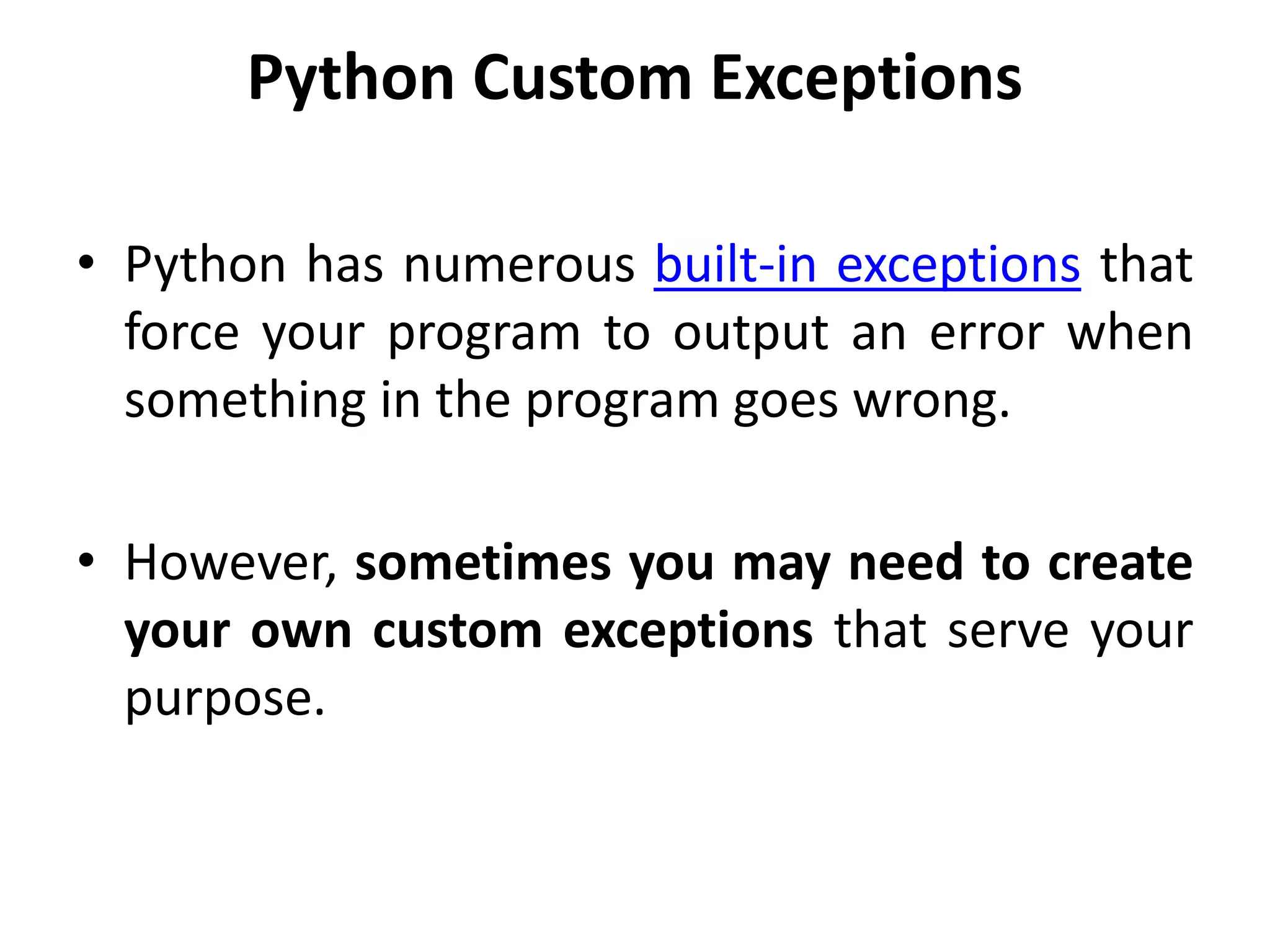 Exception handling and function in python | PPT