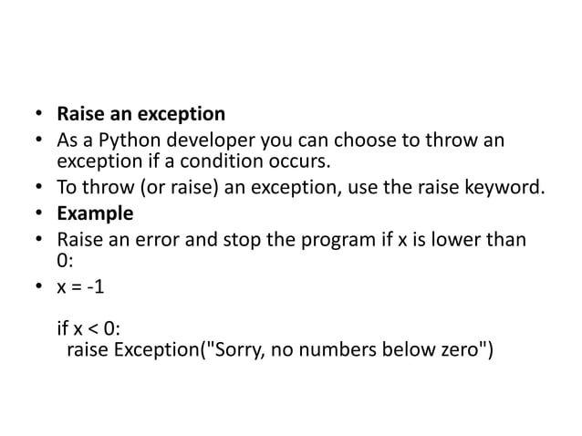 Exception handling and function in python | PPT