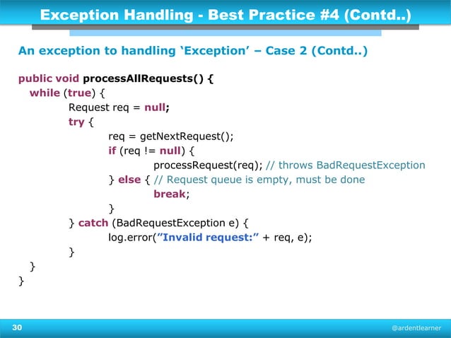 Exception handling & logging in Java - Best Practices (Updated)