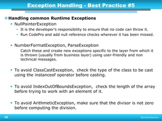Exception handling & logging in Java - Best Practices (Updated) | PPT