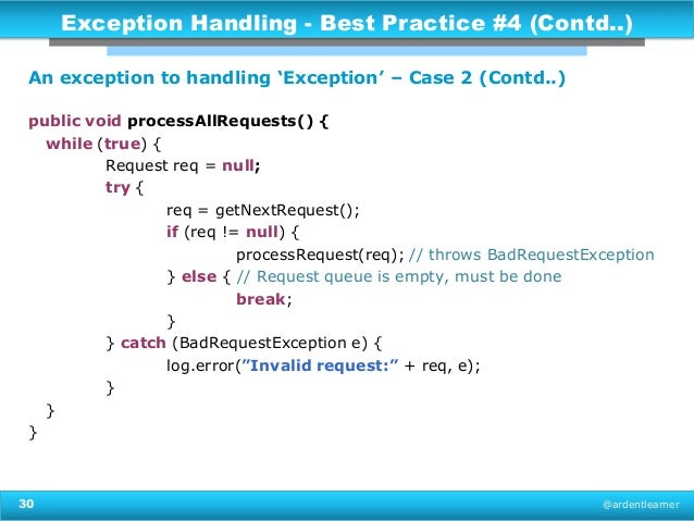 Exception handling & logging in Java - Best Practices (Updated)