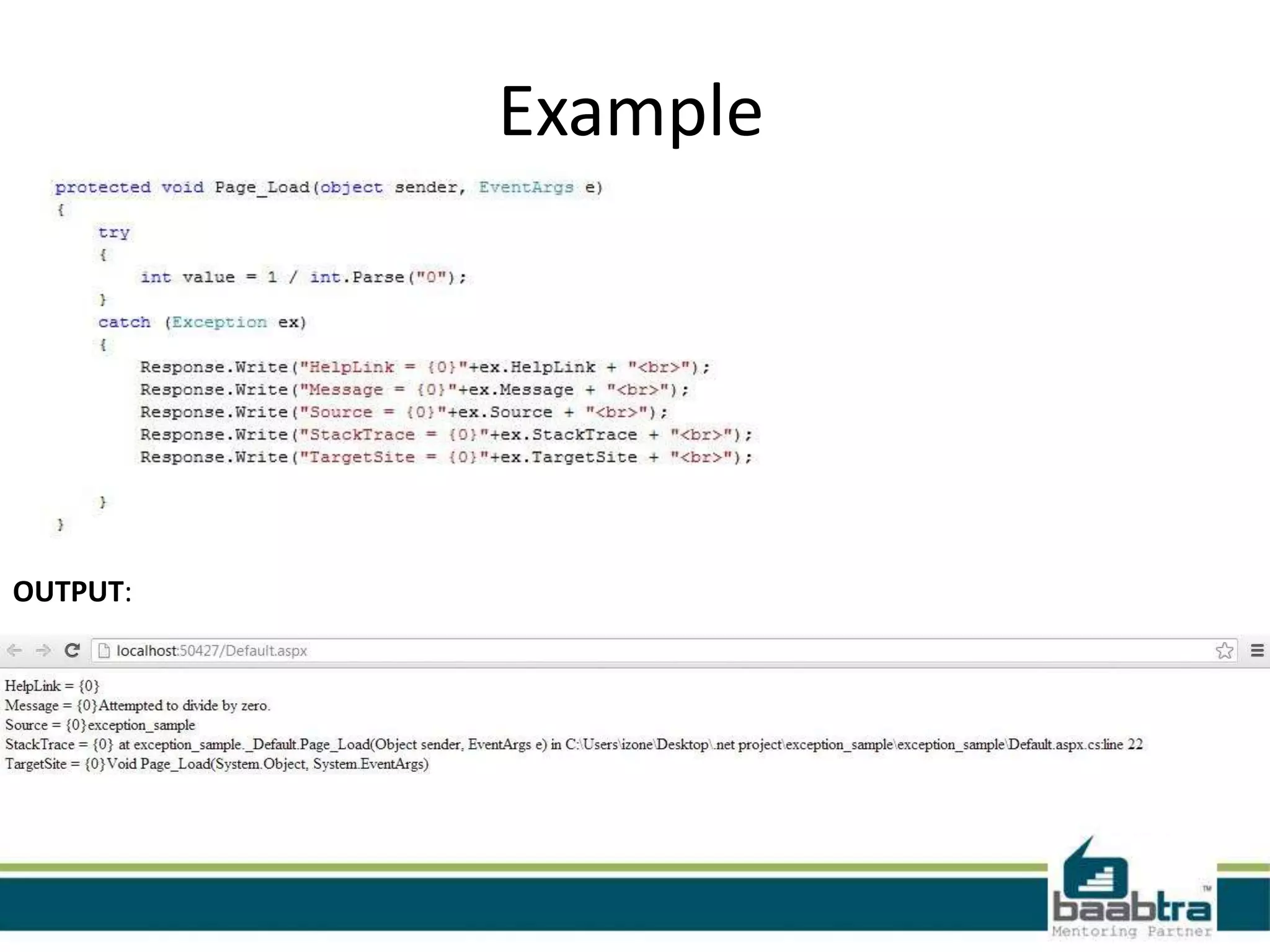Example
OUTPUT:
 