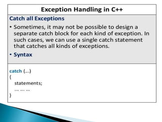 Exception handling in c++ | PPT