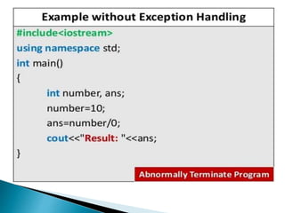 Exception handling in c++ | PPT