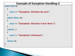 Exception handling in c++ | PPT