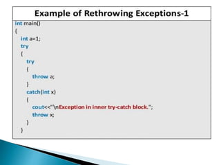 Exception handling in c++