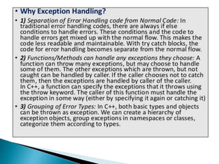 Exception handling in c++ | PPT