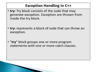 Exception handling in c++ | PPT