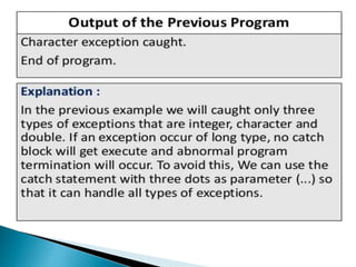Exception handling in c++ | PPT
