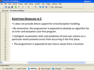 Exception handling in c programming | PPT