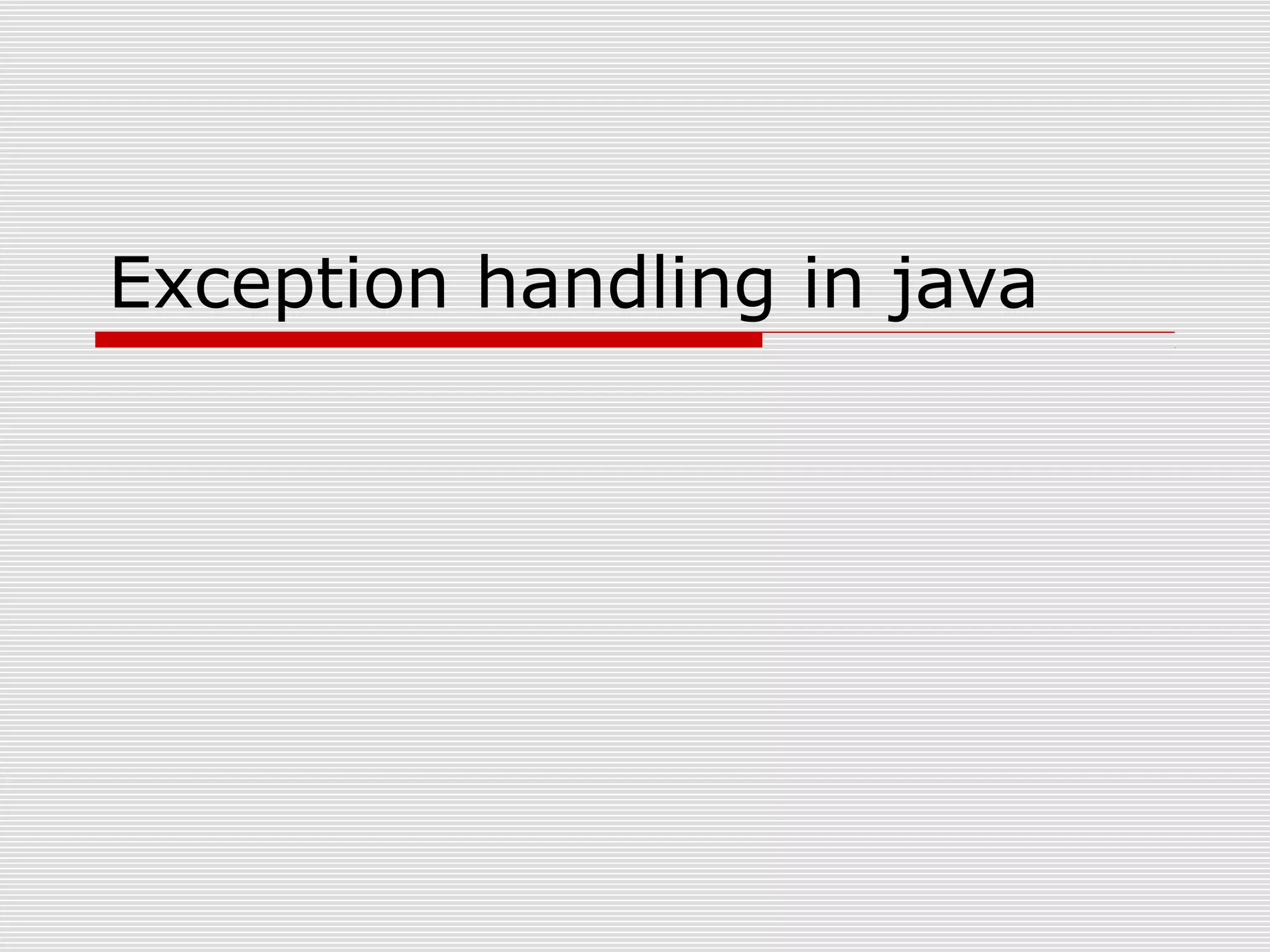Exception handling in java | PPT
