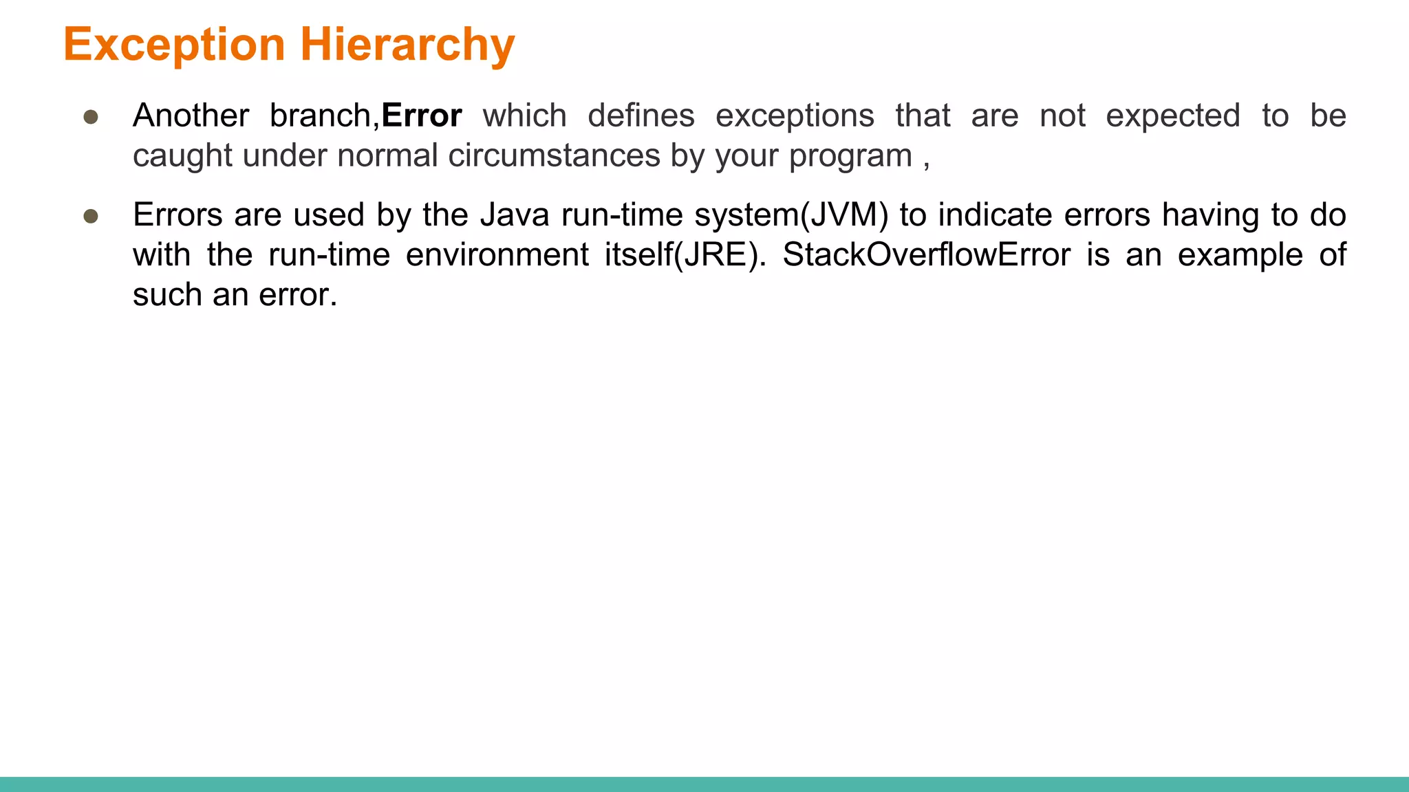 Exception handling in java | PPTX