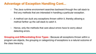 Exception handling in java | PPTX