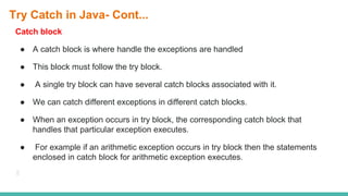 Exception handling in java | PPTX