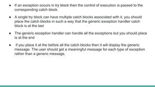 Exception handling in java | PPTX