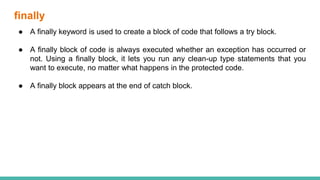 Exception handling in java | PPTX