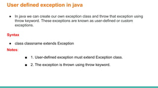 Exception handling in java | PPTX