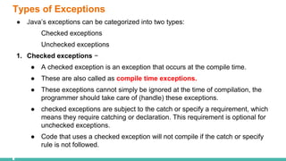 Exception handling in java | PPTX