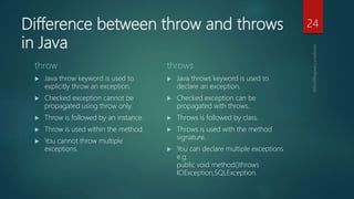 Exception handling in java | PPTX