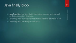 Exception handling in java | PPT