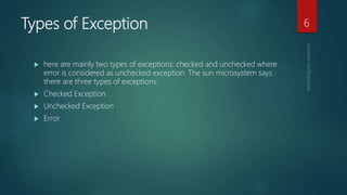 Exception handling in java | PPTX