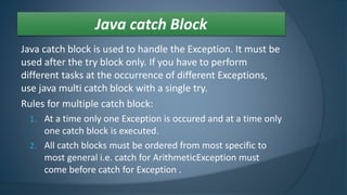 Exception handling in java | PPTX