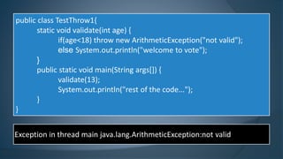 Exception handling in java | PPTX