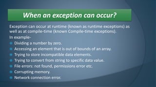 Exception handling in java | PPTX