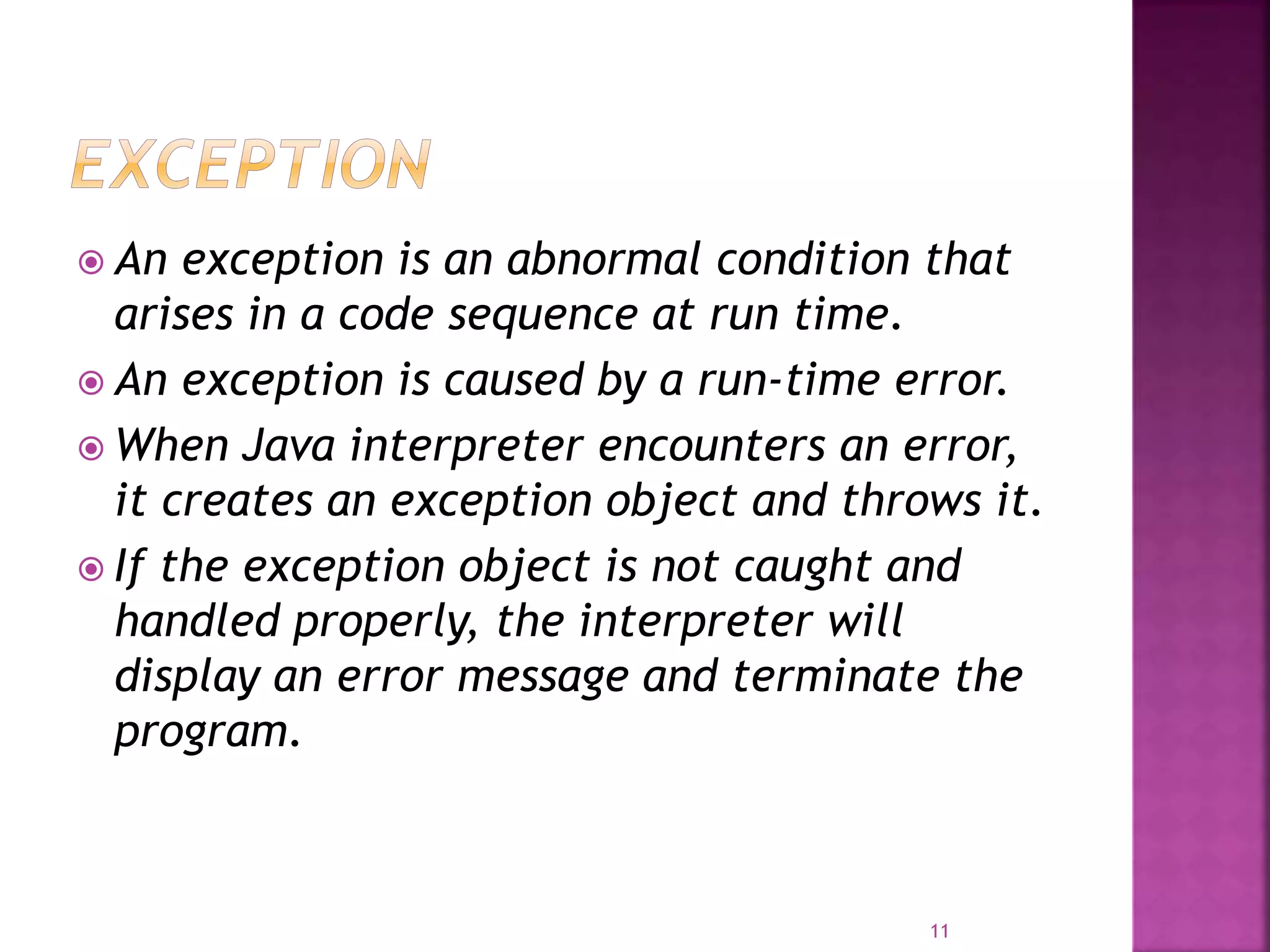 Exception handling in java | PPT