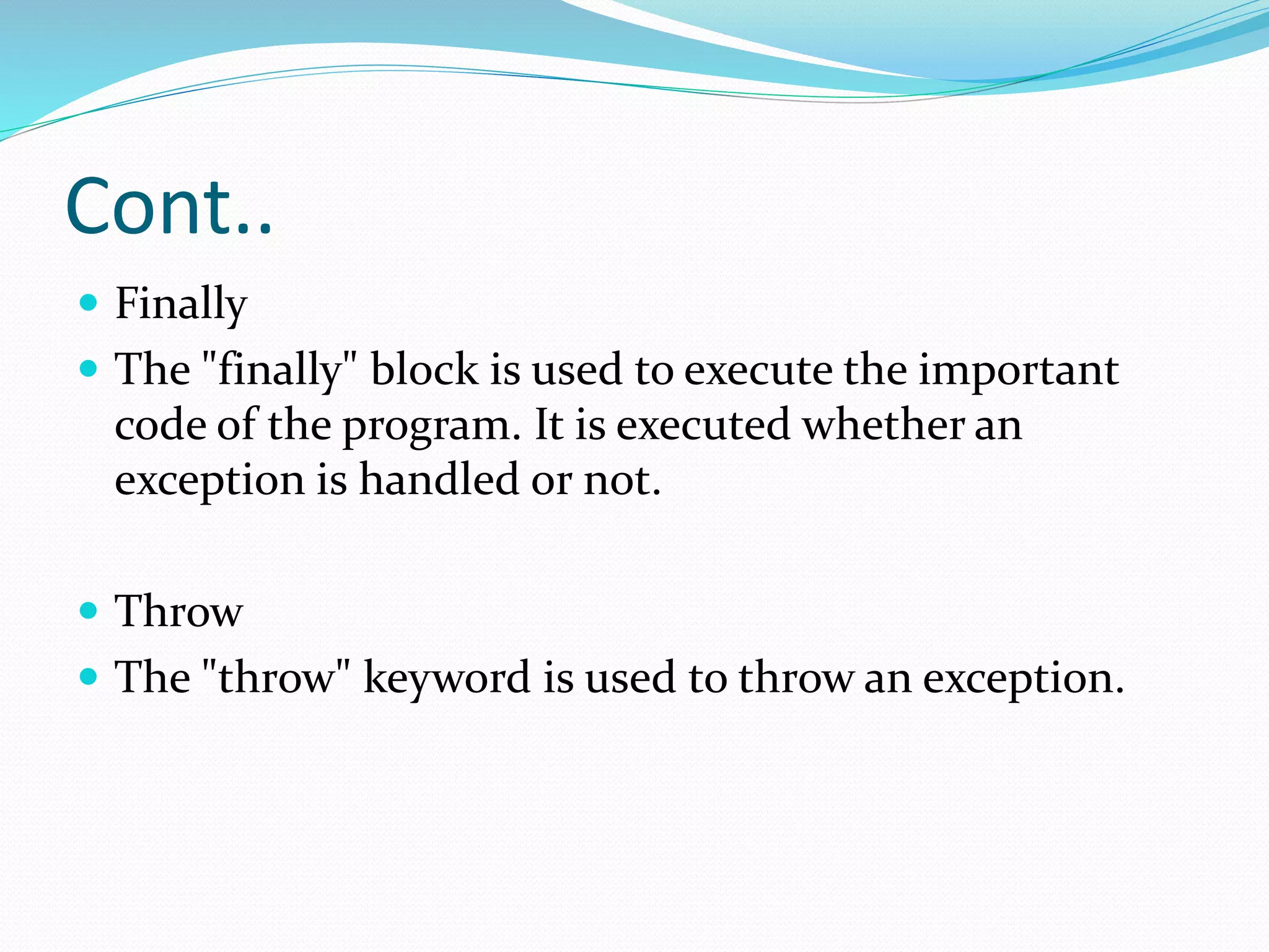 Exception handling in java | PPT