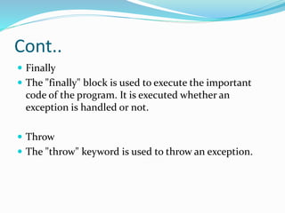 Exception handling in java | PPT
