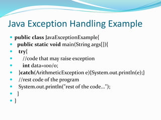 Exception handling in java | PPT