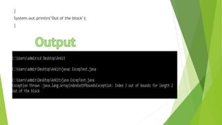 Exception handling in Java