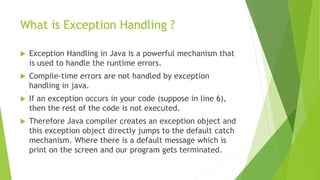 Exception handling in Java