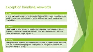 Exception handling in Java