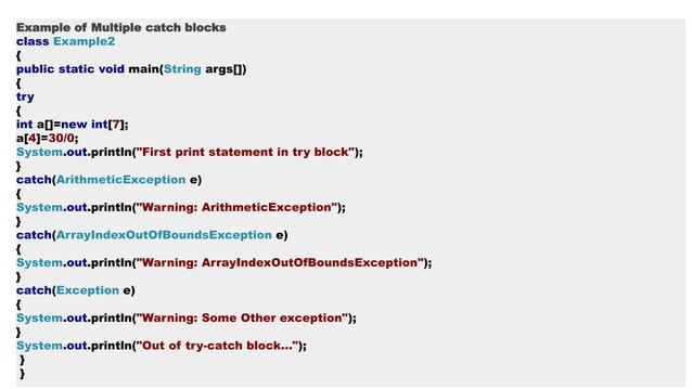 Exception handling in java | PPT