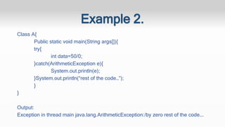 Exception Handling In Java Presentation. 2024 | PPTX