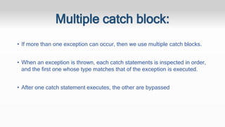 Exception Handling In Java Presentation. 2024 | PPTX