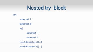 Exception Handling In Java Presentation. 2024 | PPTX
