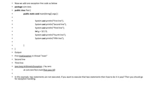 Exception handling in java-PPT.pptx | Programming Languages | Computing