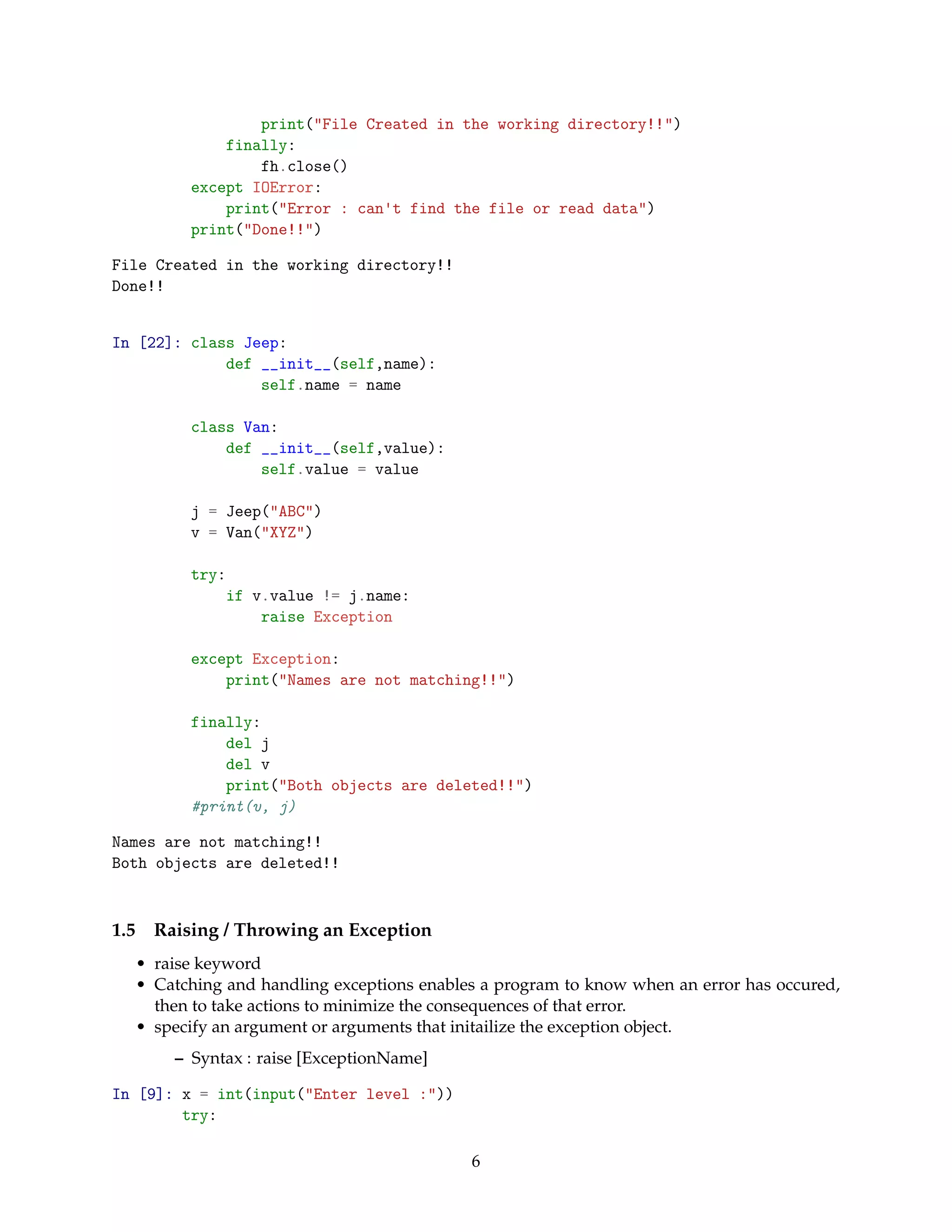 Exception handling in python | PDF