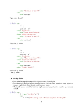 Exception handling in python | PDF